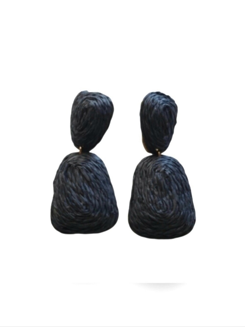 Black Raffia Earrings
